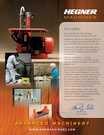 your HEGNER Brochure - Advanced Machinery