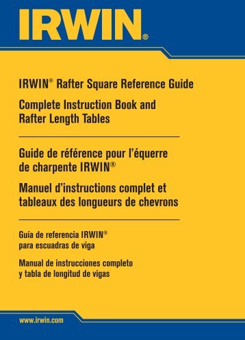 IRWIN® Rafter Square Reference Guide Complete Instruction Book ...