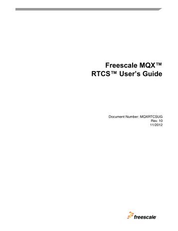 Precise/RTCS™ User's Guide - Freescale Semiconductor