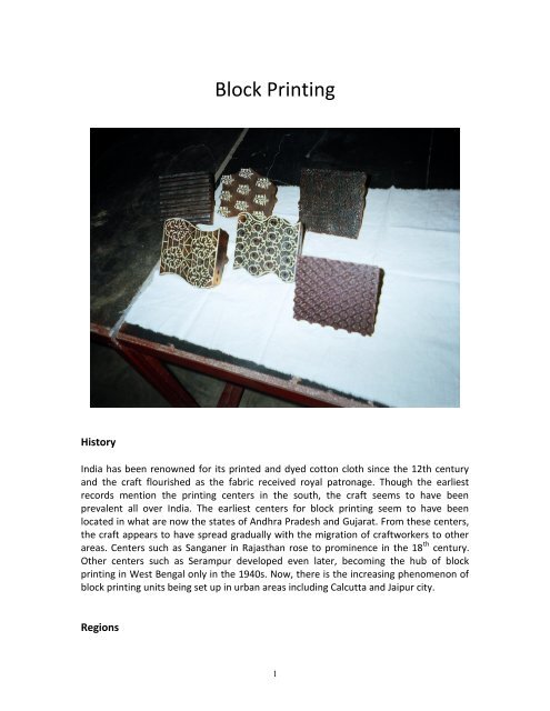 Block Printing - All India Artisans and Craftworkers Welfare Association