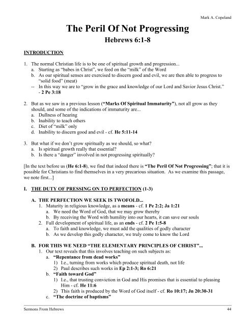 The Epistle To The Hebrews - Executable Outlines