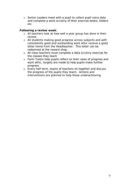 Target Setting, Assessment, Tracking Pupil Progress & Reporting