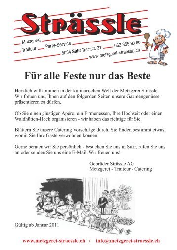 Menüangebot (pdf 530 KB) - Metzgerei Strässle