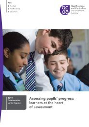 Assessing pupils' progress: learners at the heart of assessment