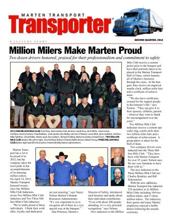 Million Milers Make Marten Proud - Marten Transport