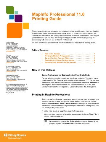 MapInfo Professional 11.0 Printing Guide - Product Documentation ...