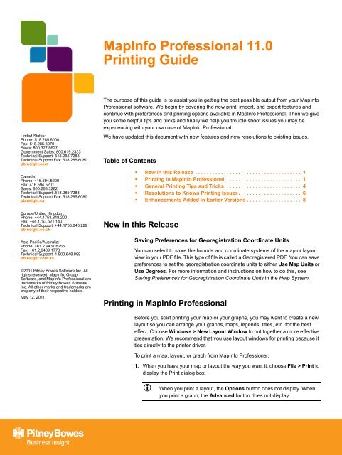 MapInfo Professional 11.0 Printing Guide - Product Documentation ...