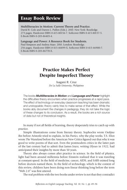 Despite Imperfect Theory  - NUS - Home