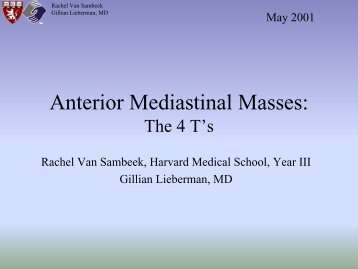 Anterior Mediastinal Masses - Lieberman's eRadiology Learning Sites