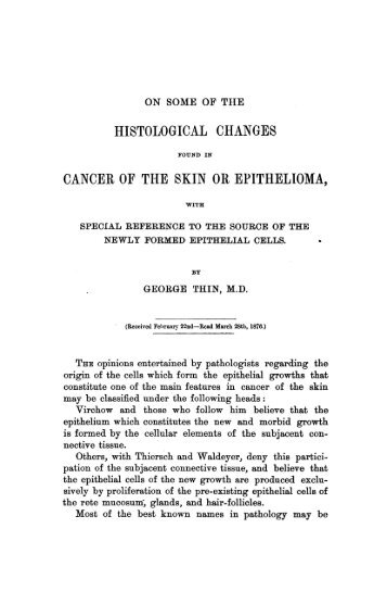 histological changes cancer of the skin or epithelioma - Europe ...