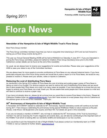 Spring 2011 Flora News - Hants Plants