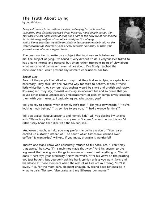 Why Lying Is Good Essay | Sitedoct.org