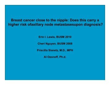 Breast cancer close to the nipple: Does this carry a higher risk ...