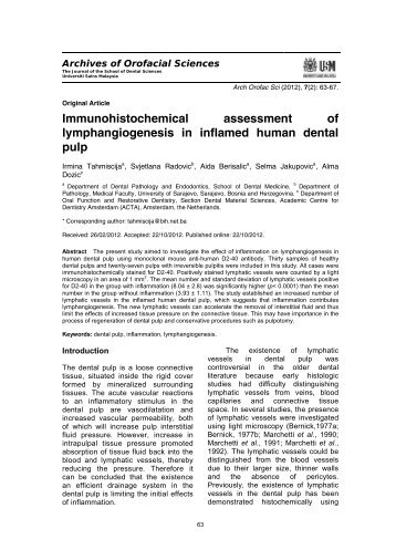 Immunohistochemical assessment of lymphangiogenesis - School of ...
