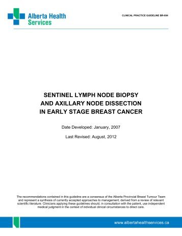 Sentinel Lymph Node Biopsy and - Alberta Health Services