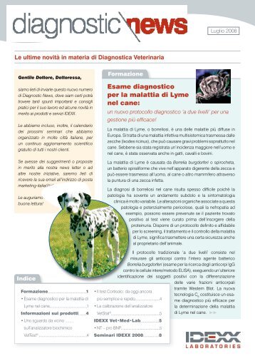 Esame diagnostico per la malattia di Lyme nel cane: - IDEXX ...