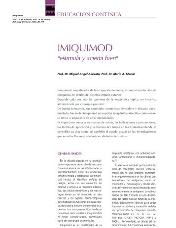 imiquimod - Actualizaciones Terapeuticas Dermatologicas y Esteticas