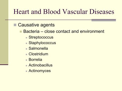 Infectious Diseases: Cardiovascular & Lymphatic System