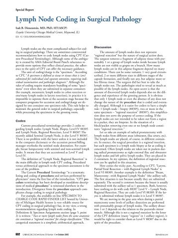 Lymph Node Coding in Surgical Pathology - LabMedicine