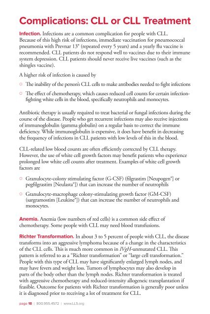 Chronic Lymphocytic Leukemia - The Leukemia & Lymphoma Society