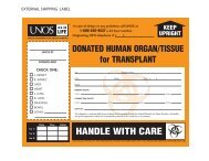 external shipping label - Organ Procurement and Transplantation ...