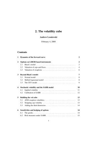 2. The volatility cube