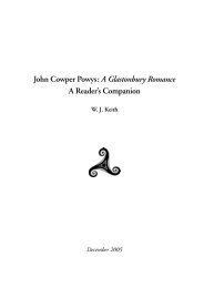John Cowper Powys: A Glastonbury Romance A ... - Powys Society