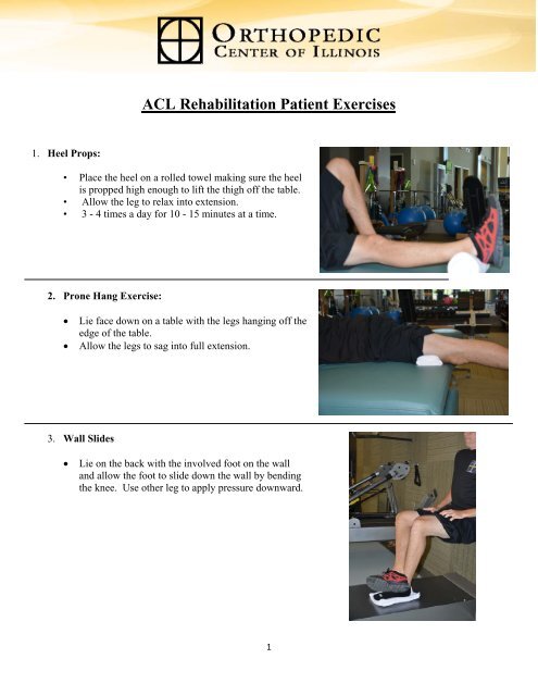 ACL Rehabilitation Patient Exercises - Orthopaedic Center of Illinois