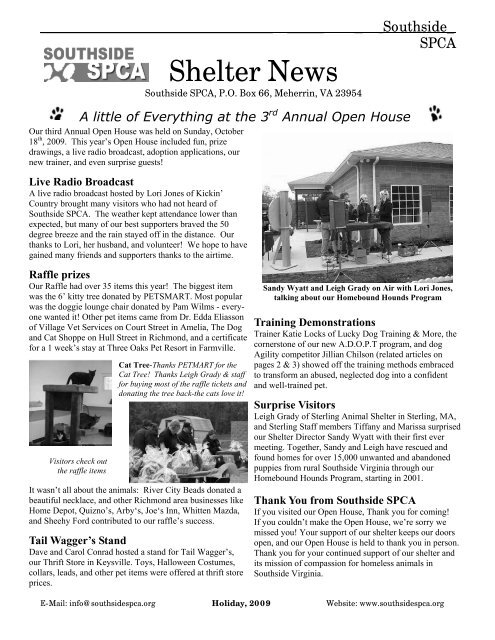 Shelter News - Southside SPCA