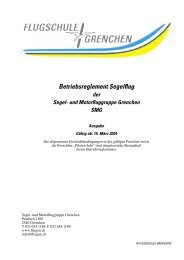 Betriebsreglement Segelflug - Flugschule Grenchen