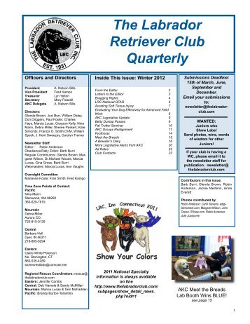 2012 LRC winter.pdf - The Labrador Retriever Club