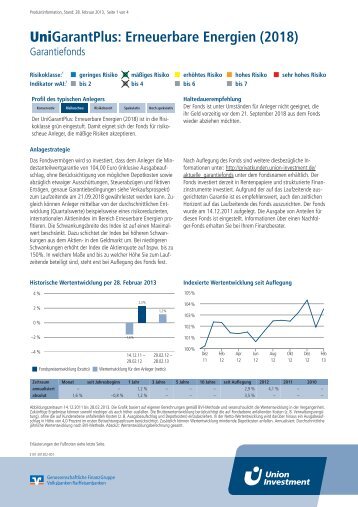 UniGarantPlus: Erneuerbare Energien (2018) - Union Investment