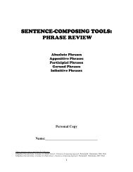 sentence-composing tools: phrase review - Jenks Public Schools