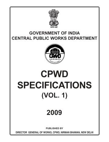 CPWD SPECIFICATIONS