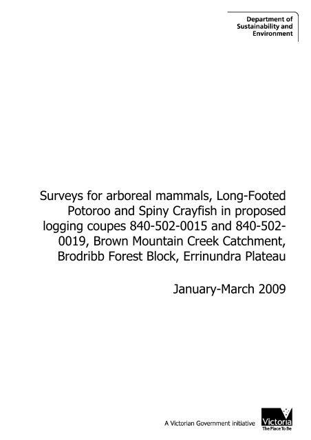 Surveys for arboreal mammals, Long-Footed Potoroo and Spiny ...