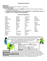 Prepositional Phrases - Edmond Public Schools