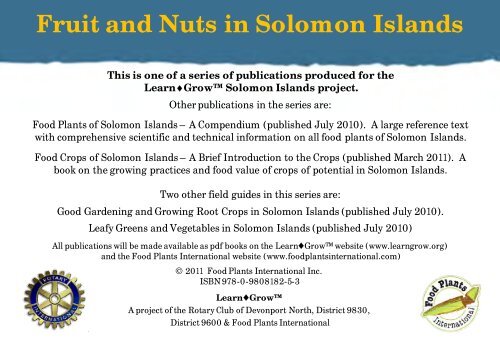 Solomon Islands Fruit and Nuts - Learn Grow