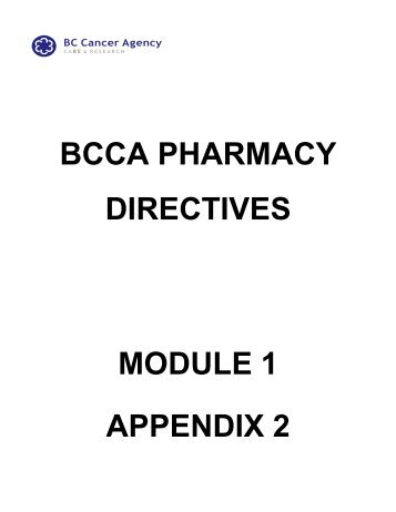 Module 1 – Directives - BC Cancer Agency