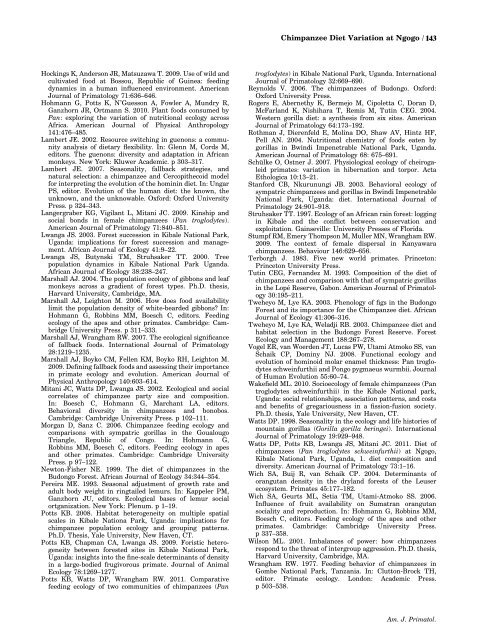 Diet of chimpanzees (Pan troglodytes schweinfurthii) at Ngogo ...