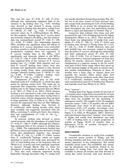 Diet of chimpanzees (Pan troglodytes schweinfurthii) at Ngogo ...