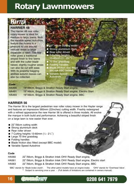 PRODUCT CATALOGUE Tel: 0208 641 7979 - Groundserv.co.uk