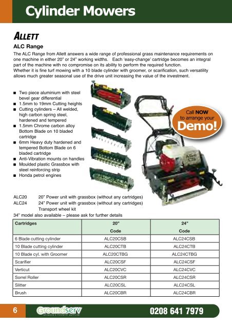 PRODUCT CATALOGUE Tel: 0208 641 7979 - Groundserv.co.uk