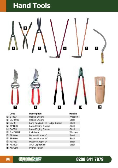 PRODUCT CATALOGUE Tel: 0208 641 7979 - Groundserv.co.uk