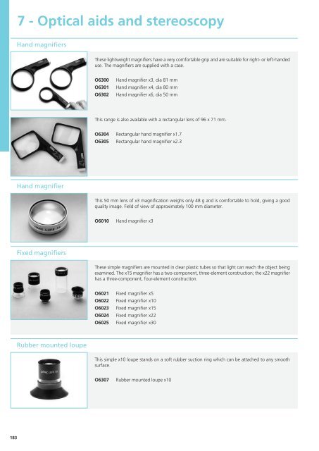 Stereoptic Magnifiers Power 3 x