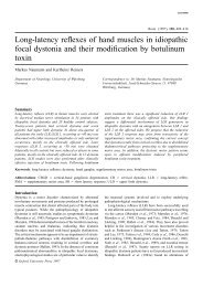 Long-latency reflexes of hand muscles in idiopathic focal ... - Brain