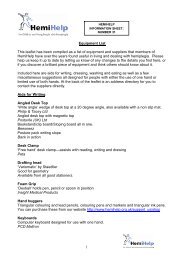 Equipment List This leaflet has been compiled as a list ... - HemiHelp