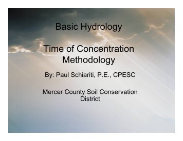 Basic Hydrology Time of Concentration Methodology