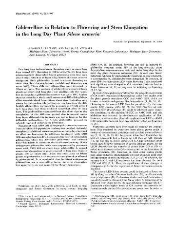 Gibberellins in Relation to Flowering and Stem ... - Plant Physiology