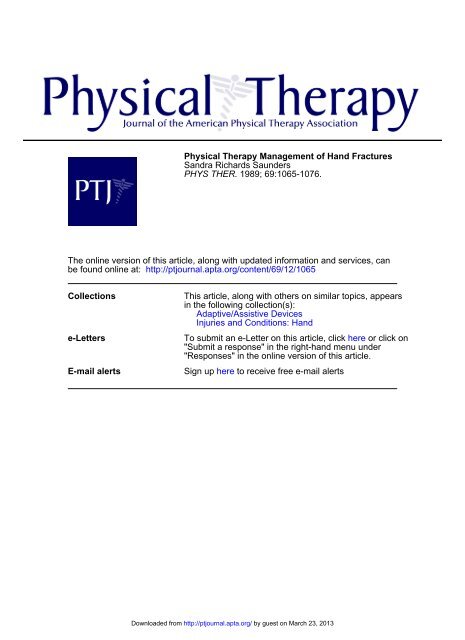Physical Therapy Management Of Hand Fractures - 
