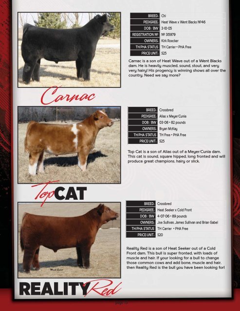 CALL TO ORDER! 937-508-5719 • 937-869 ... - Show Steers .com